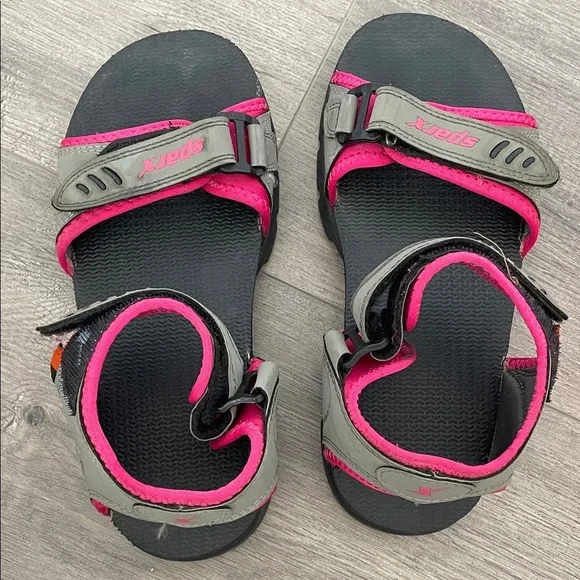 Sporty Black and Pink Sandals - Picture 1 of 7